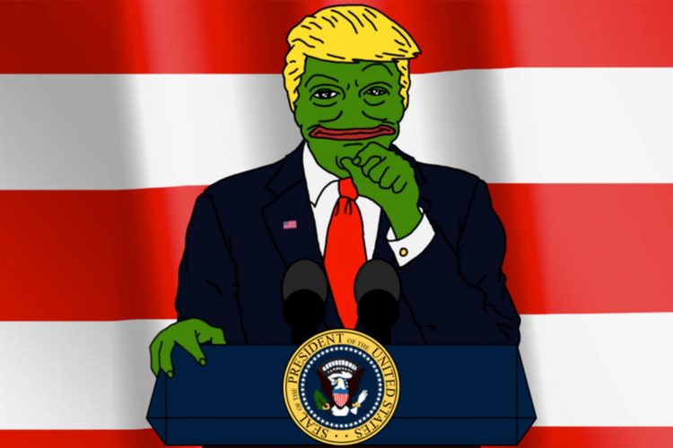 Pepe the Frog portrayed as Donald Trump.
