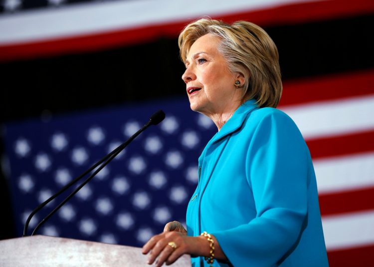 Hillary Clinton giving a campaign speech in Reno, Nevada. (Source: Aaron P. Bernstein/Reuters)
