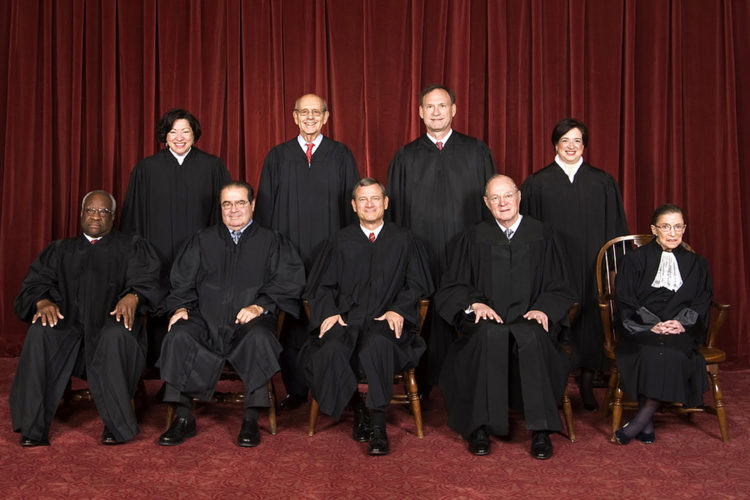 The Roberts Court (2005-present). This photo includes the late Judge Scalia, whose death has caused controversy over the future of the Supreme Court and his own seat. (Source: Steve Petteway, Collection of the Supreme Court of the United States - Roberts Court (2010-) - The Oyez Project)