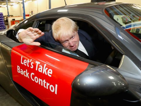 MP Boris Johnson showing his support for Vote Leave