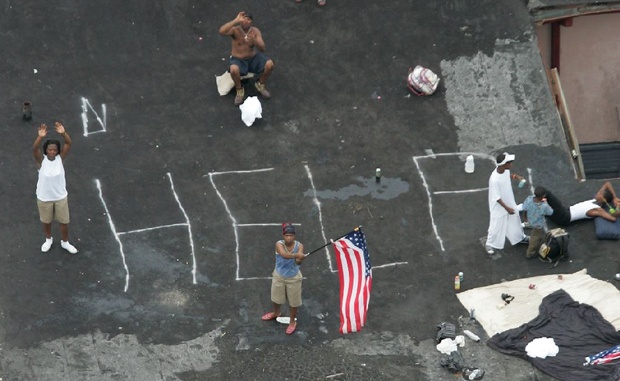 Just one of the images in which African Americans were shown deserted In New Orleans after Hurricane Katrina. Image Associated Press/David J. Phillip